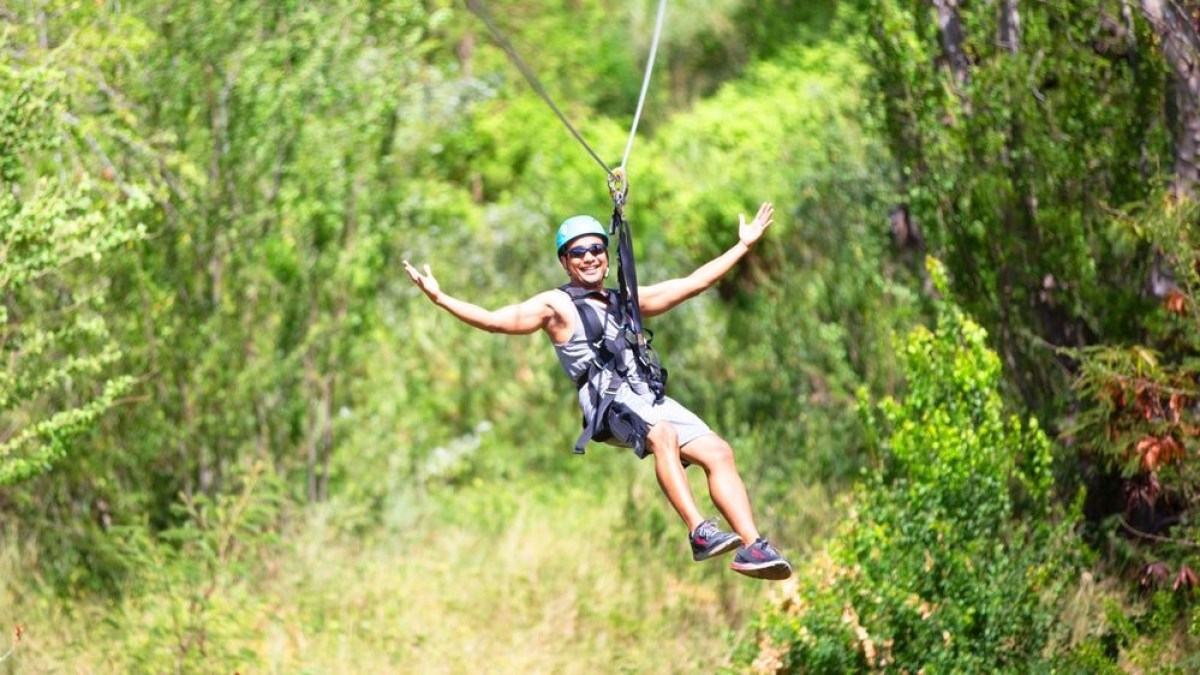 a man jumping in the air