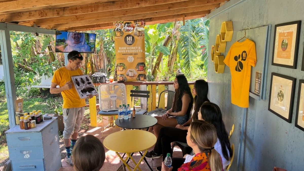 a group of people sitting at a table