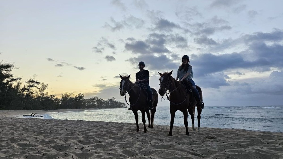 a group of people standing on top of a sandy beach