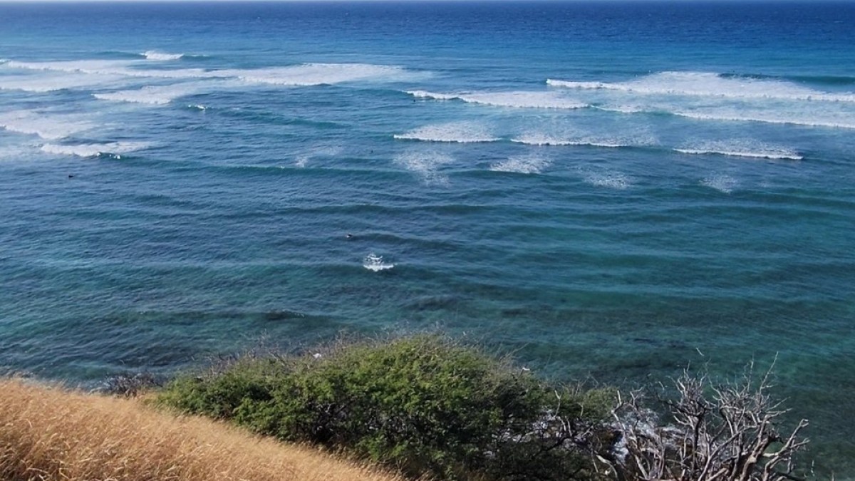 a large body of water next to the ocean