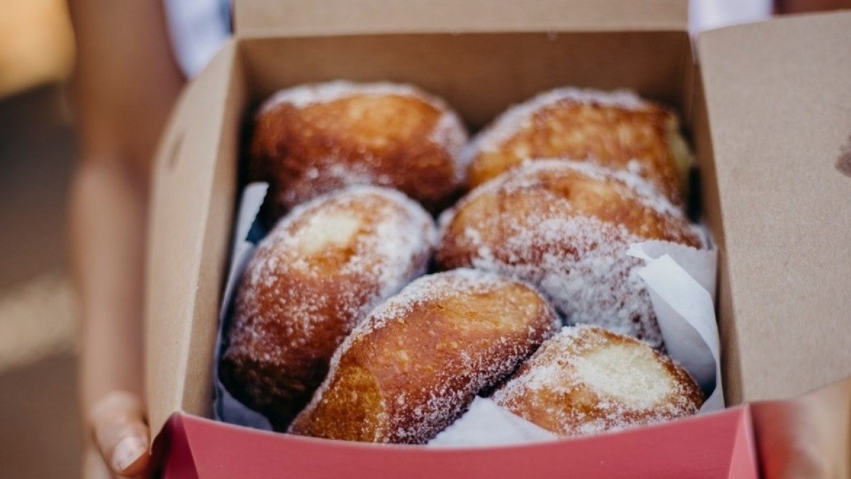 a box filled with donuts