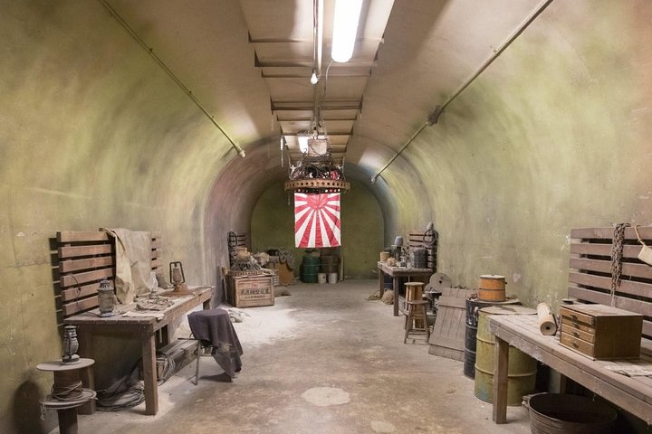 a room filled with furniture and a fireplace