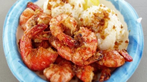 a plate full of food