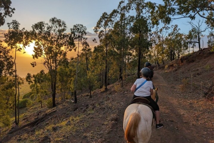 a man riding a horse