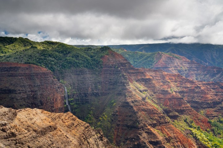 a canyon with Waimea Canyon State Park in the background