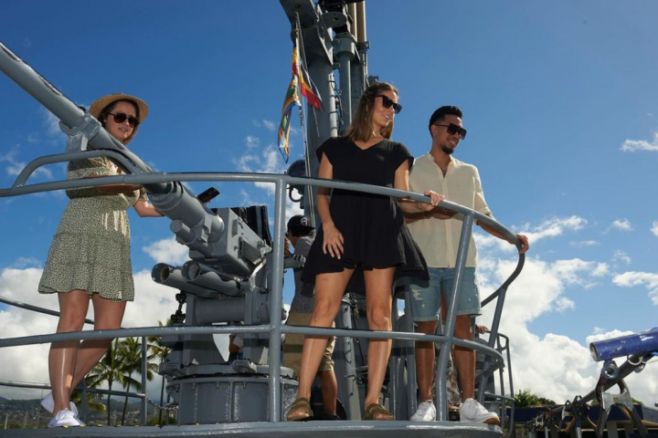 a group of people on a boat