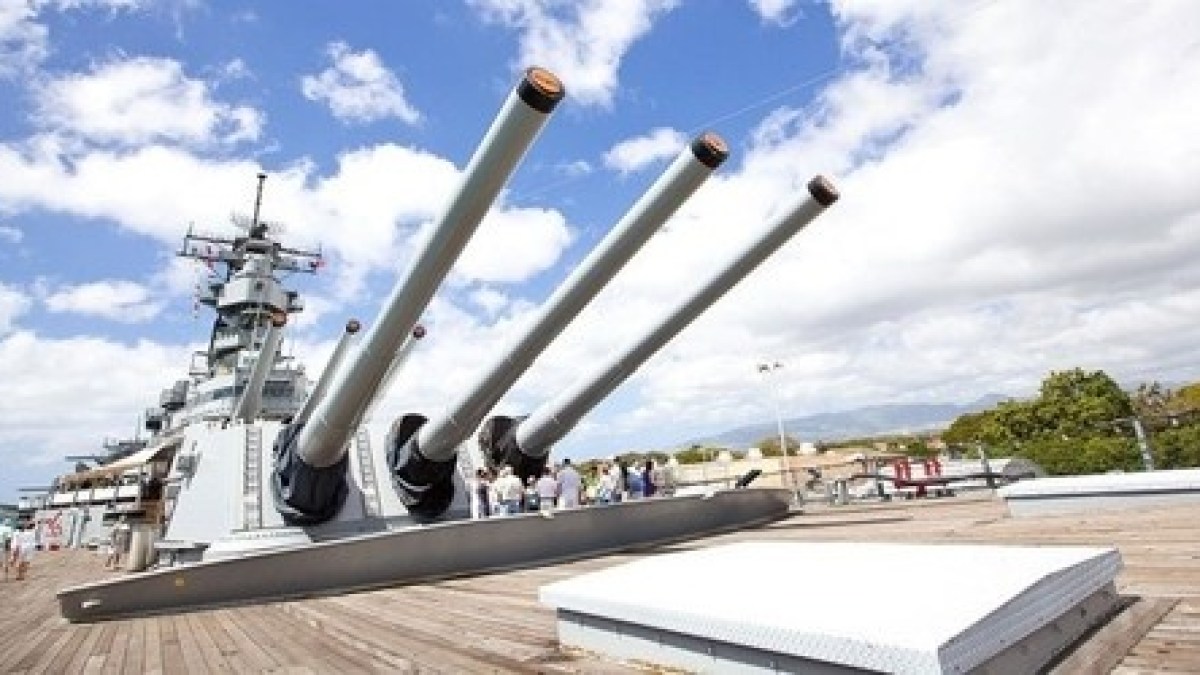 a large ship in the background