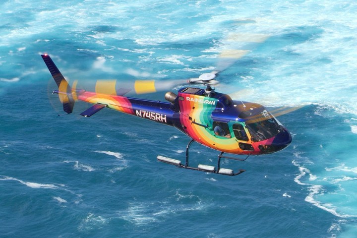 a plane flying over a body of water